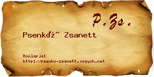 Psenkó Zsanett névjegykártya